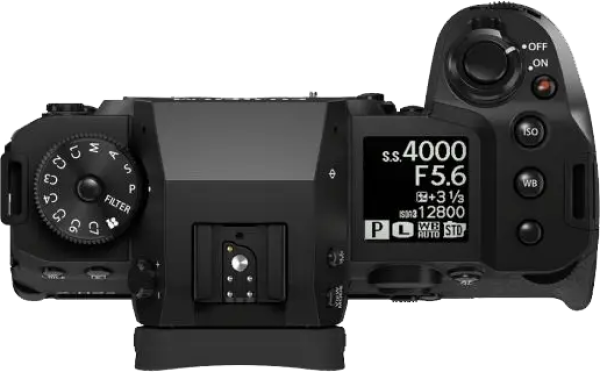 Fujifilm X-H2S mirrorless camera body, front view