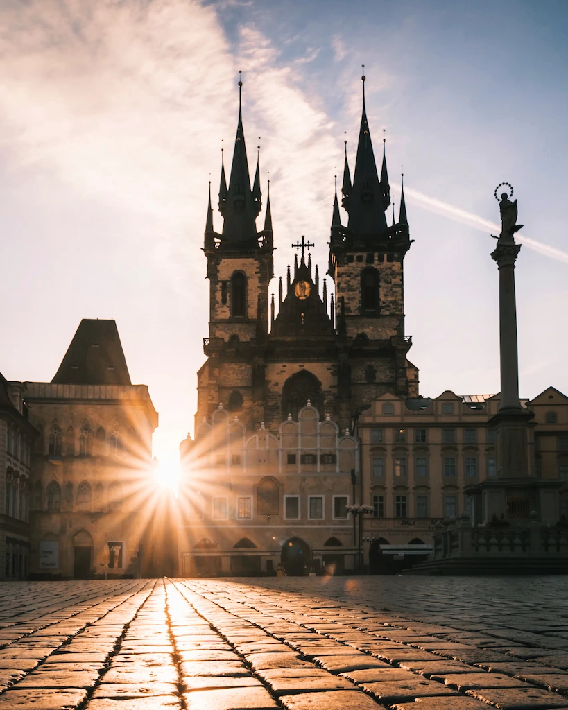 Old Town Square at sunrise
